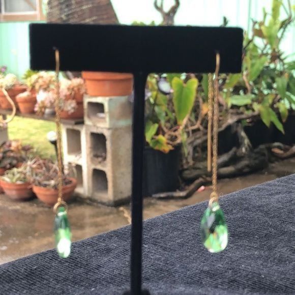 169. Gold Filled Crystal Threader Earrings - Picture 11 of 13